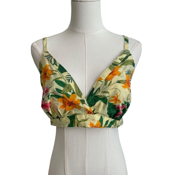 Old Navy Top Womens L Summer Hawaiian Milkmaid Smocked Crop Bralette - Picture 4 of 10